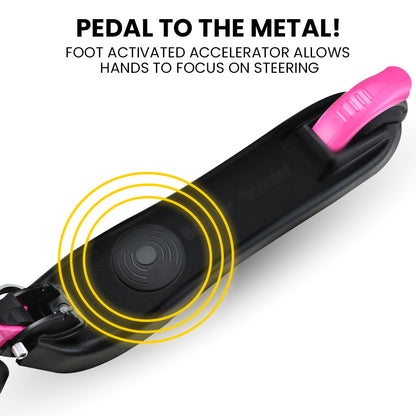 Foldable Electric Scooter for Kids, Adjustable Height, 12km/h, Pink, Ages 5-11