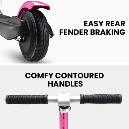 Foldable Electric Scooter for Kids, Adjustable Height, 12km/h, Pink, Ages 5-11