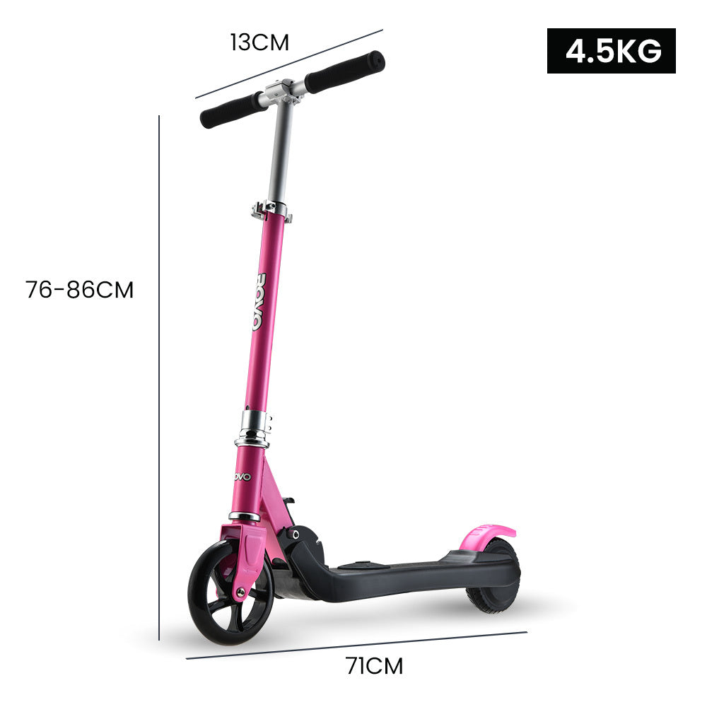 Foldable Electric Scooter for Kids, Adjustable Height, 12km/h, Pink, Ages 5-11