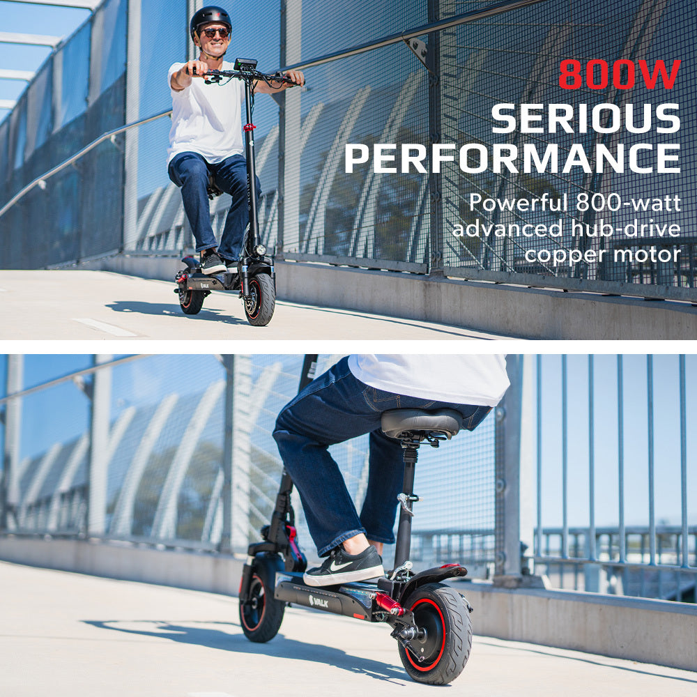Electric Scooter with Seat, 800W Motor, 48V Battery, 50km Range, 0.25m Tires