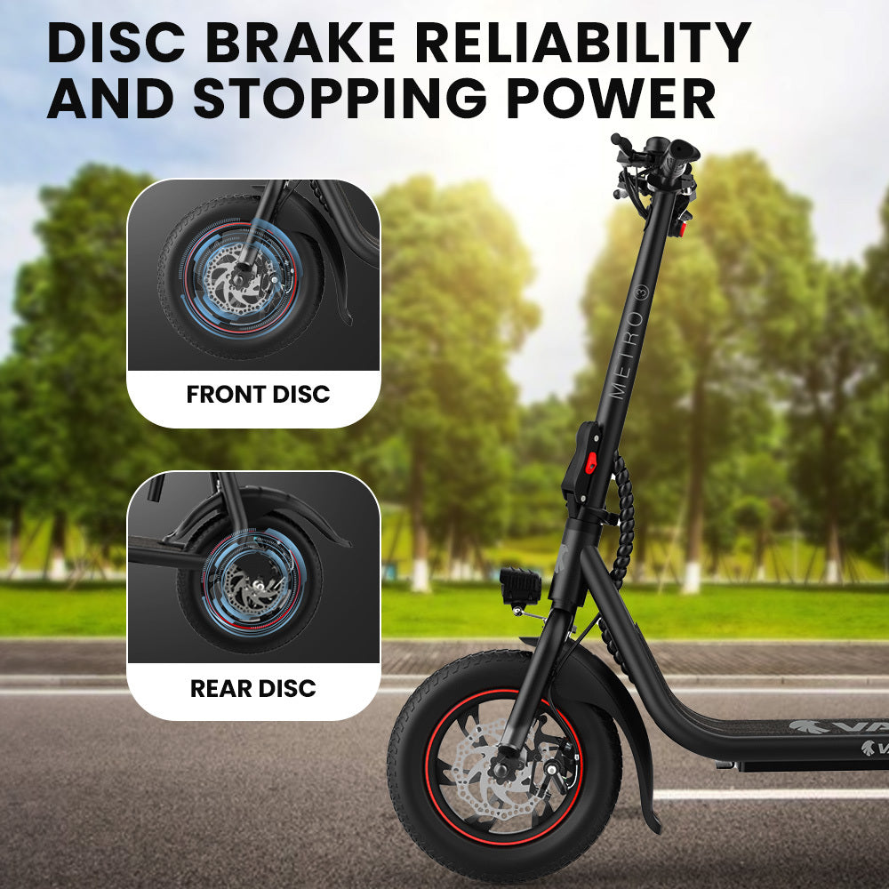 Electric Scooter with Seat, Disc Brakes, 12m Tyres, 25 km/h, 20 km Range