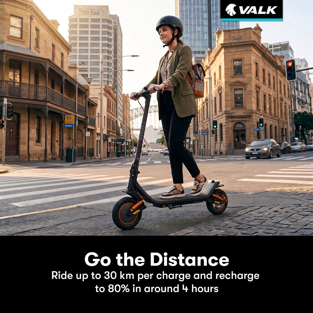 Nexus 7 Electric Scooter, 500W, AU Compliant, 30km Max Range, 10 inch Tyres, Suspension, Motorised Folding Commuter eScooter for Adults