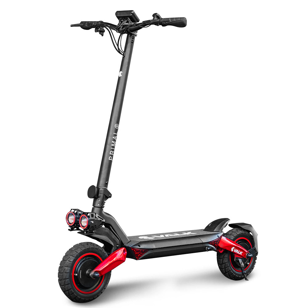 Dual Motor 1600W Electric Scooter with 60km Range and Suspension, Black/Red