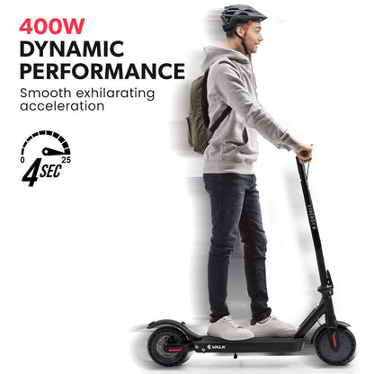 400W Electric Scooter for Adults, 25km Range, Dual Suspension, Black