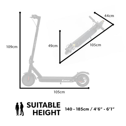 400W Electric Scooter for Adults, 25km Range, Dual Suspension, Black