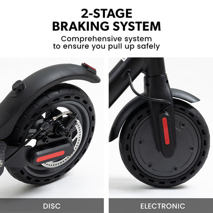 400W Electric Scooter for Adults, 25km Range, Dual Suspension, Black