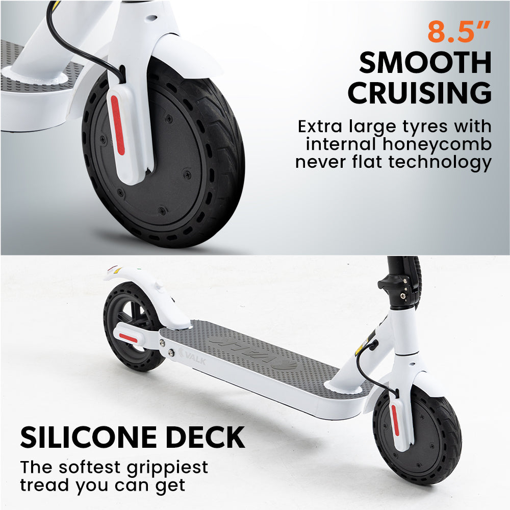 400W Electric Scooter for Adults, with Suspension and 25km Range, White
