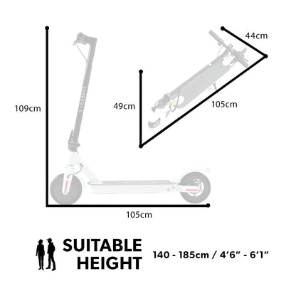 400W Electric Scooter for Adults, with Suspension and 25km Range, White