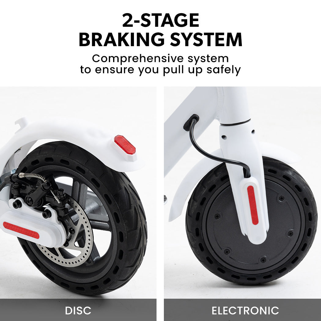 400W Electric Scooter for Adults, with Suspension and 25km Range, White