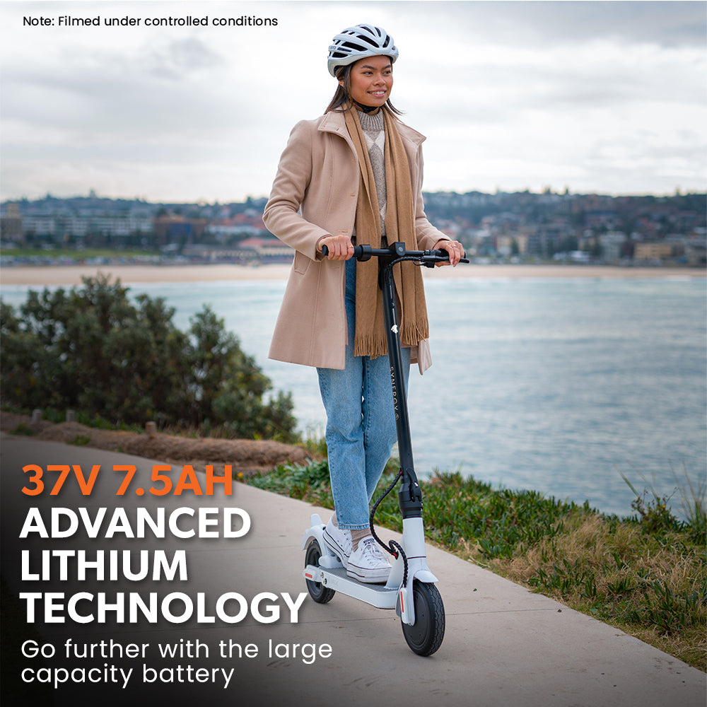 400W Electric Scooter for Adults, with Suspension and 25km Range, White