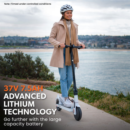 400W Electric Scooter for Adults, with Suspension and 25km Range, White
