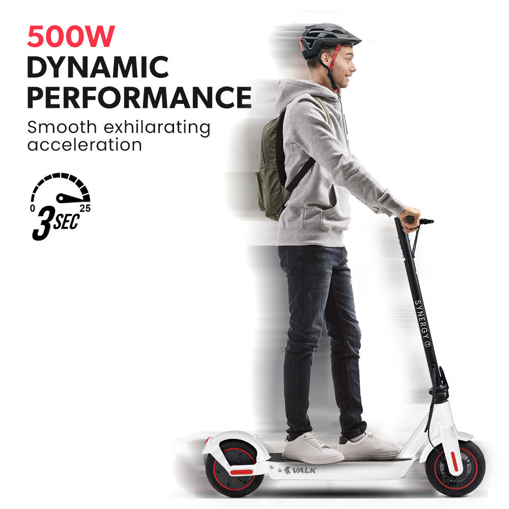 Electric Scooter 500W 15Ah, 40km Range, Foldable Design, White
