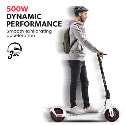 Electric Scooter 500W 15Ah, 40km Range, Foldable Design, White
