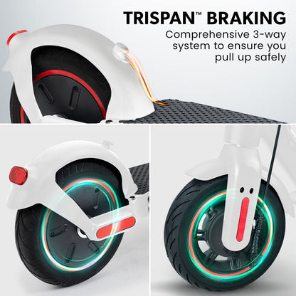 Electric Scooter 500W 15Ah, 40km Range, Foldable Design, White