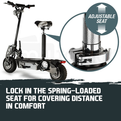 48V 1000W Folding Electric Scooter with LED Lights & Adjustable Seat