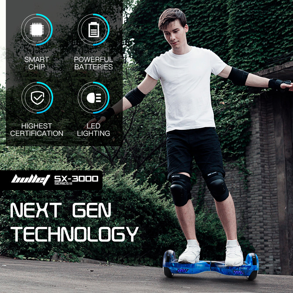 Galaxy Blue Electric Hoverboard with Self-Balancing & Dual 250W Motors, 6.5m Wheels