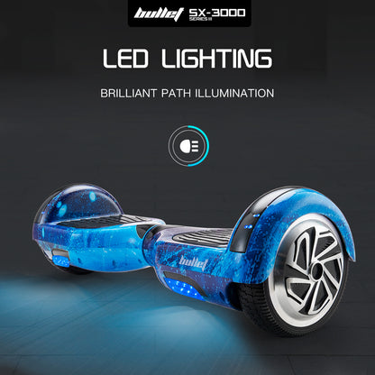 Galaxy Blue Electric Hoverboard with Self-Balancing & Dual 250W Motors, 6.5m Wheels