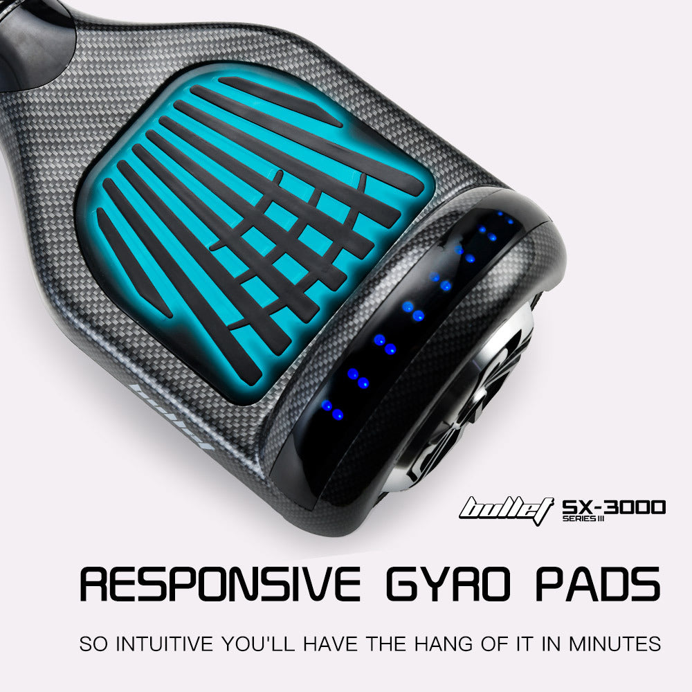 SX-3000 Series III Hoverboard: 15 km/h, 15 km Range, Dual 250W Motors, LED Lights
