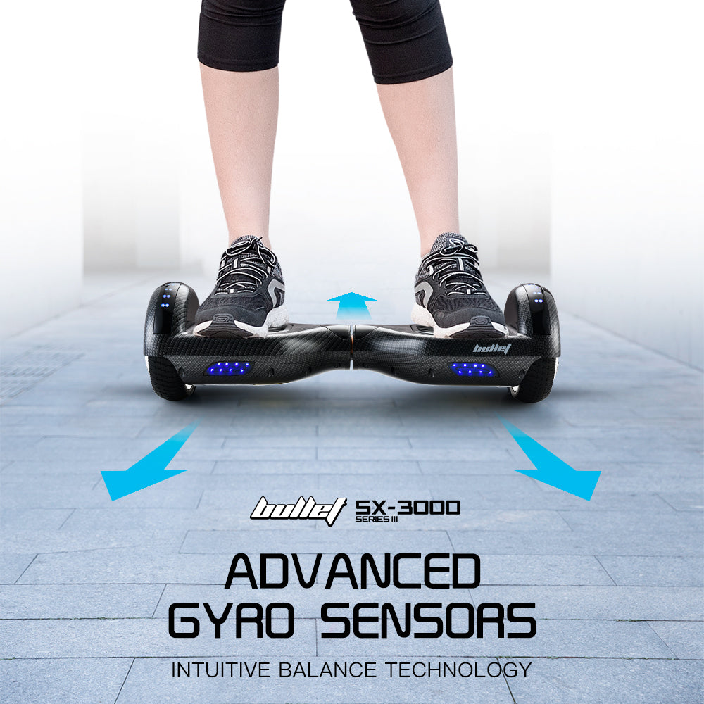 SX-3000 Series III Hoverboard: 15 km/h, 15 km Range, Dual 250W Motors, LED Lights