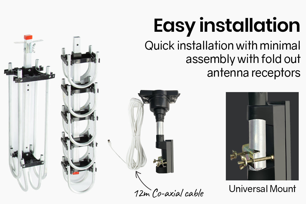 Digital Rotating Outdoor HD TV Antenna with Amplified Signal, 12m Cable