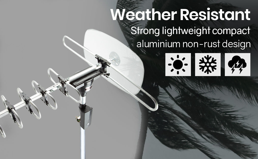 Digital Rotating Outdoor HD TV Antenna with Amplified Signal, 12m Cable
