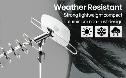 Digital Rotating Outdoor HD TV Antenna with Amplified Signal, 12m Cable
