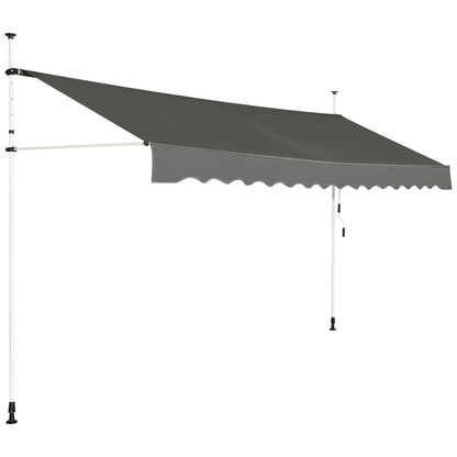 Telescopic Awning Sun Shade with Manual Crank Handle for Window Balcony Garden-4M
