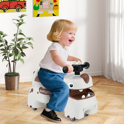 Toddler Ride on Toy Walking Sliding Car with Under Seat Storage-White