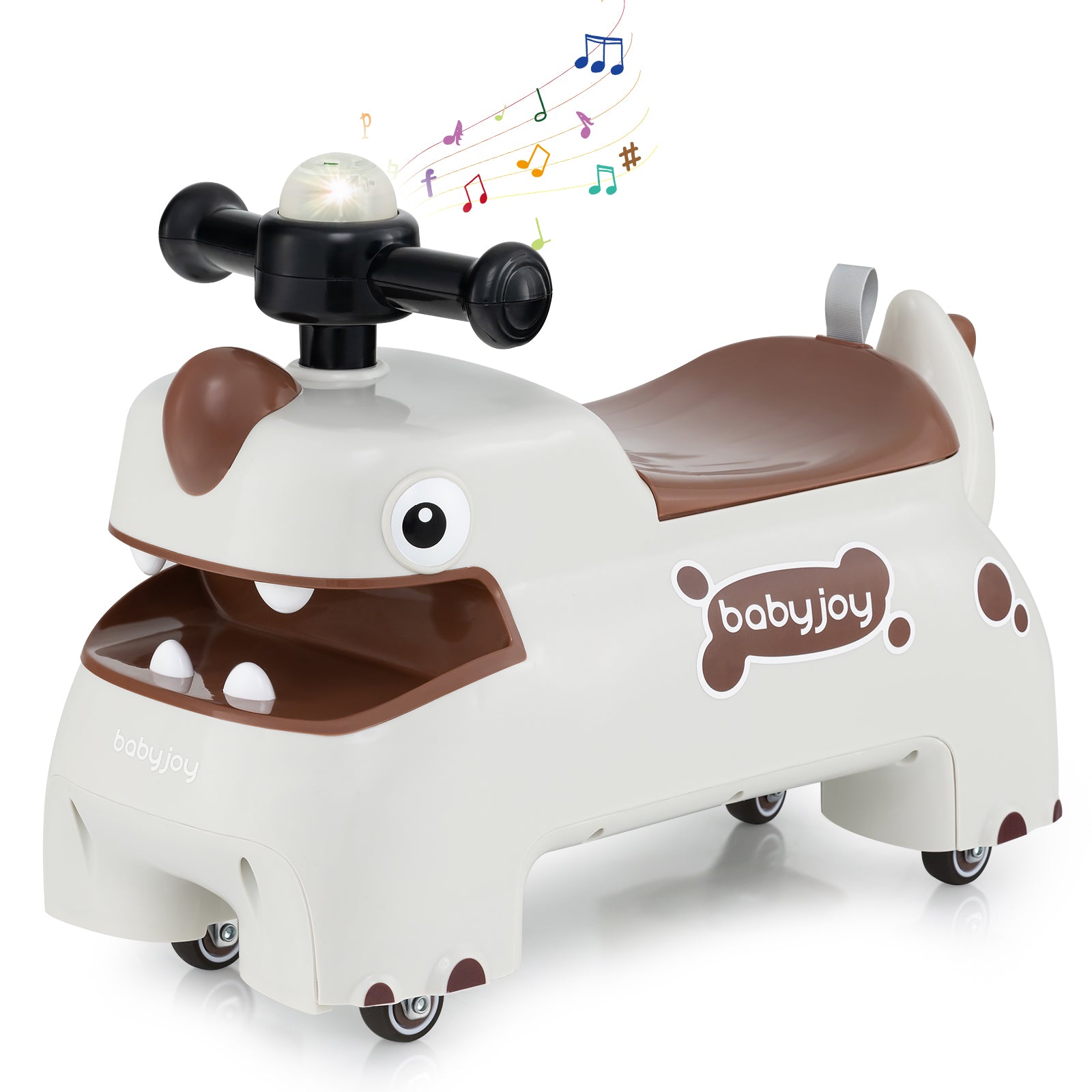 Toddler Ride on Toy Walking Sliding Car with Under Seat Storage-White