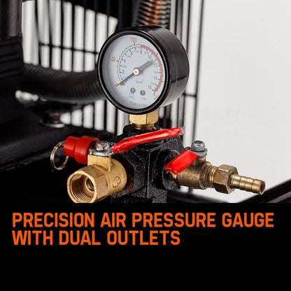 115PSI 120L 8HP Petrol Air Compressor with Tri-V Piston Design