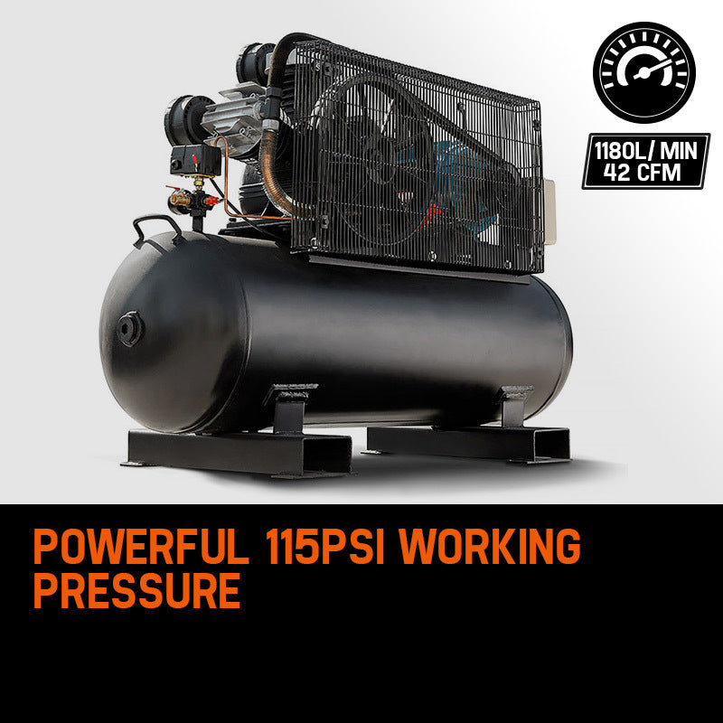 7.5kW Industrial Air Compressor, 150L, 415V 3-Phase, 115PSI Output