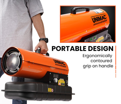 20kW Diesel Industrial Space Heater with 300m² Coverage and 10hr Runtime