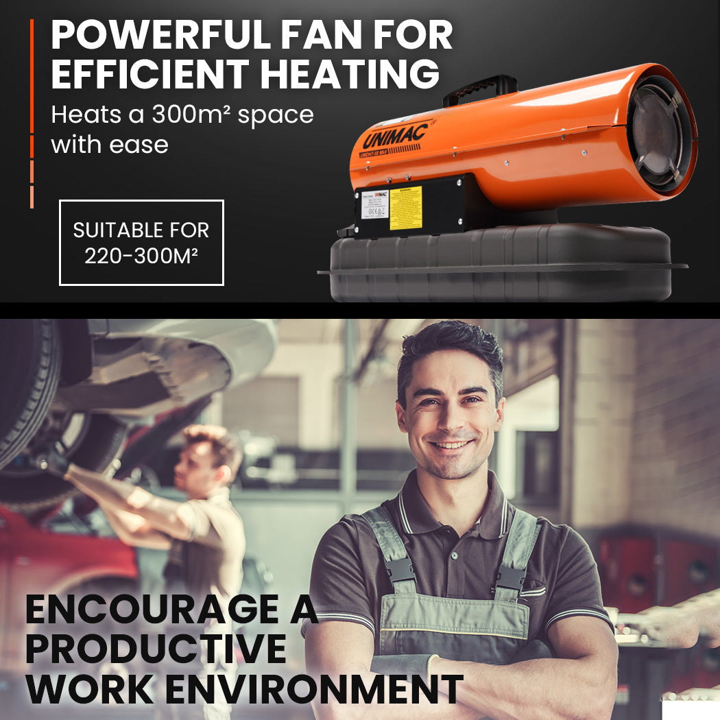20kW Diesel Industrial Space Heater with 300m² Coverage and 10hr Runtime