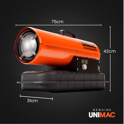 20kW Diesel Industrial Space Heater with 300m² Coverage and 10hr Runtime