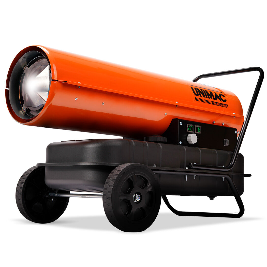 50KW Industrial Diesel Heater, 0.72m² Coverage, 56L Tank, Portable & Safe
