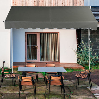 Telescopic Awning Sun Shade with Manual Crank Handle for Window Balcony Garden-2.5M