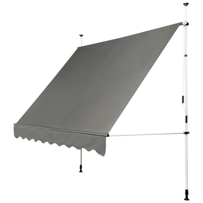 Telescopic Awning Sun Shade with Manual Crank Handle for Window Balcony Garden-2.5M