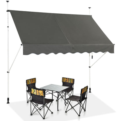 Telescopic Awning Sun Shade with Manual Crank Handle for Window Balcony Garden-2.5M