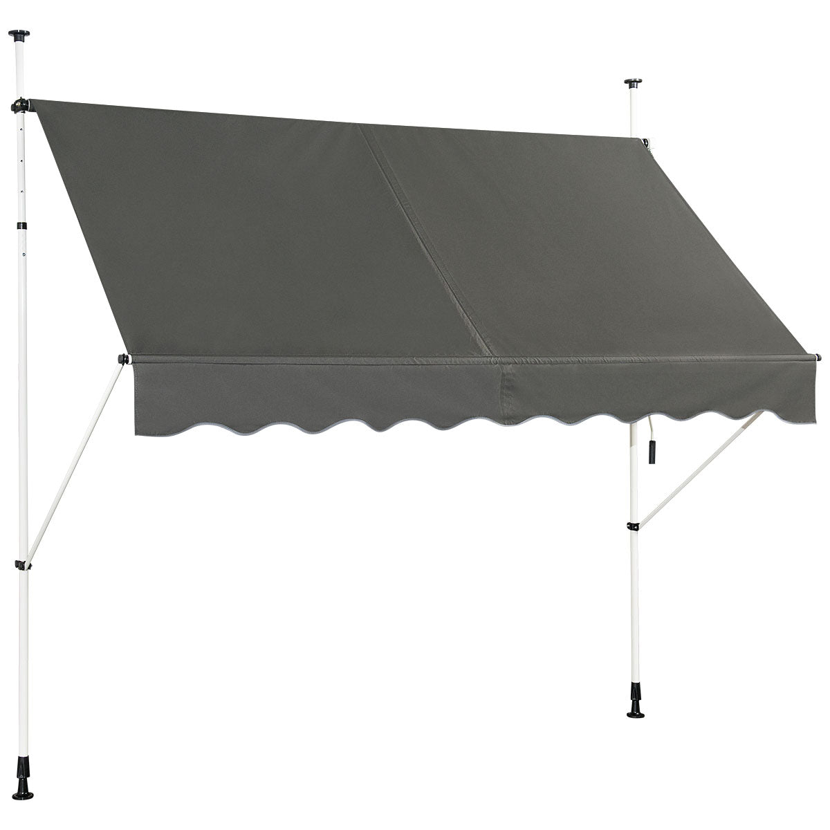 Telescopic Awning Sun Shade with Manual Crank Handle for Window Balcony Garden-2.5M