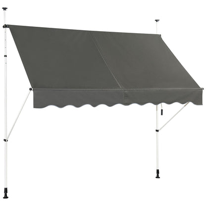 Telescopic Awning Sun Shade with Manual Crank Handle for Window Balcony Garden-2.5M