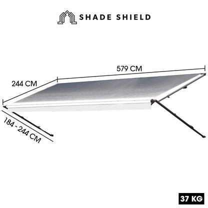 19ft x 8ft Retractable Caravan Awning with Aluminium Frame for Versatile Use