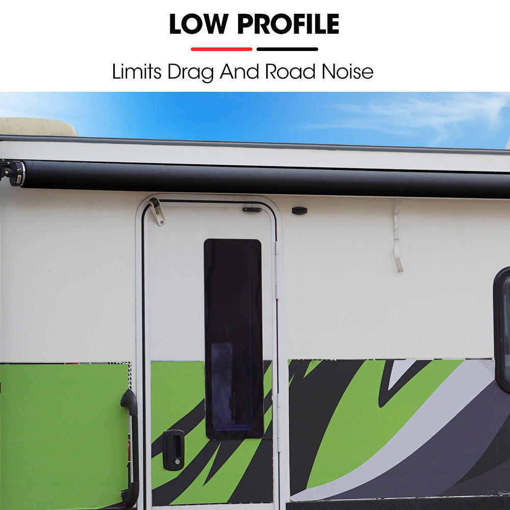 20m x 2.4m Retractable Caravan Awning, Durable Vinyl & Aluminium Frame