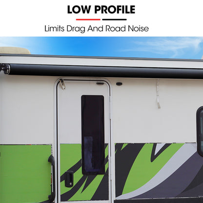 20m x 2.4m Retractable Caravan Awning, Durable Vinyl & Aluminium Frame