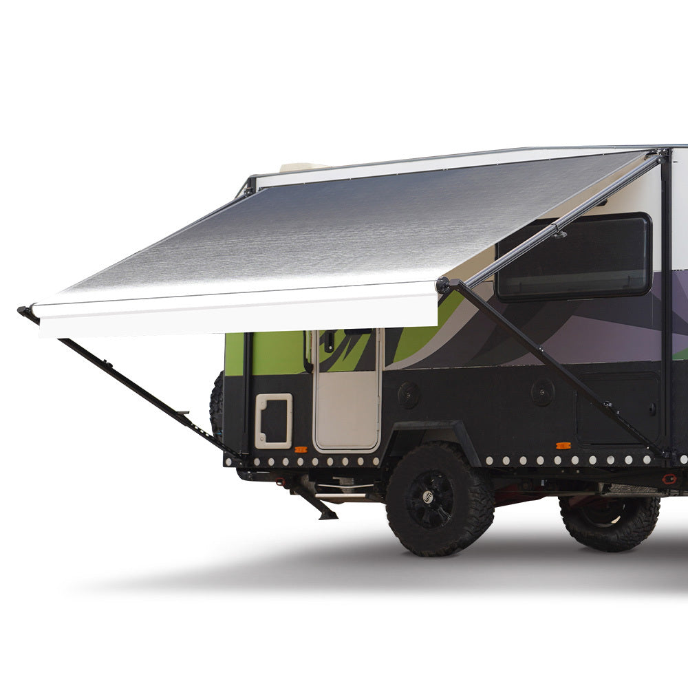 20m x 2.4m Retractable Caravan Awning, Durable Vinyl & Aluminium Frame