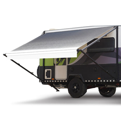 20m x 2.4m Retractable Caravan Awning, Durable Vinyl & Aluminium Frame