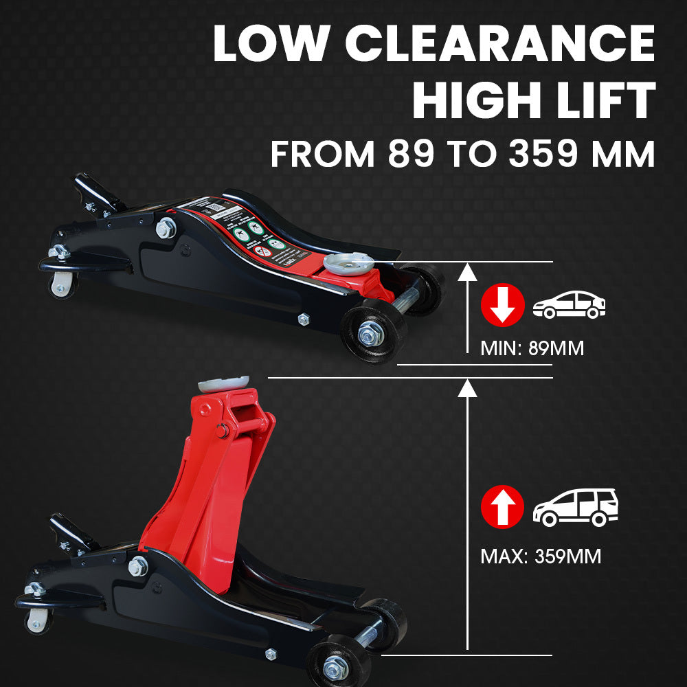 Hydraulic Trolley Floor Jack 1.7 Ton, Low Profile, Quick Release Handle