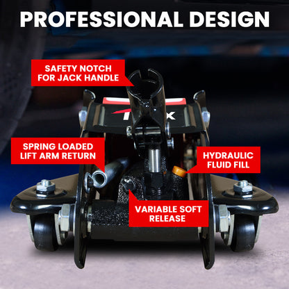 Hydraulic Trolley Floor Jack 1.7 Ton, Low Profile, Quick Release Handle