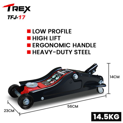 Hydraulic Trolley Floor Jack 1.7 Ton, Low Profile, Quick Release Handle
