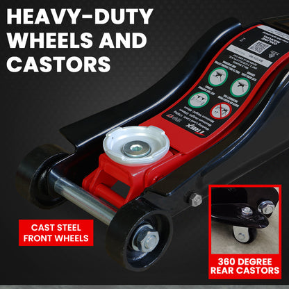Hydraulic Trolley Floor Jack 1.7 Ton, Low Profile, Quick Release Handle