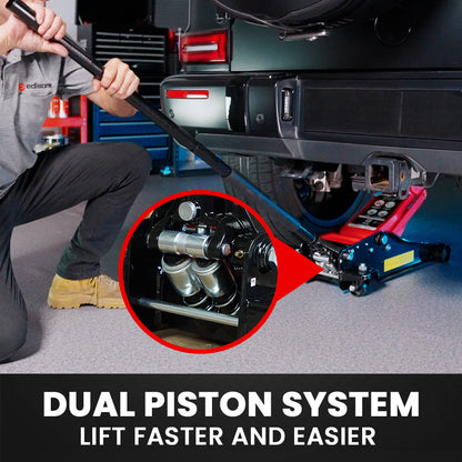 3,000 kg Hydraulic Trolley Jack - Dual Pump, 0.11 to 0.51 m Lift Range